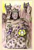 King of Pentacles, Pho'shop't; colored pencil on index cards, photosh'd; 2005-2009